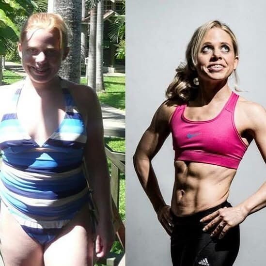 woman showing body transformation