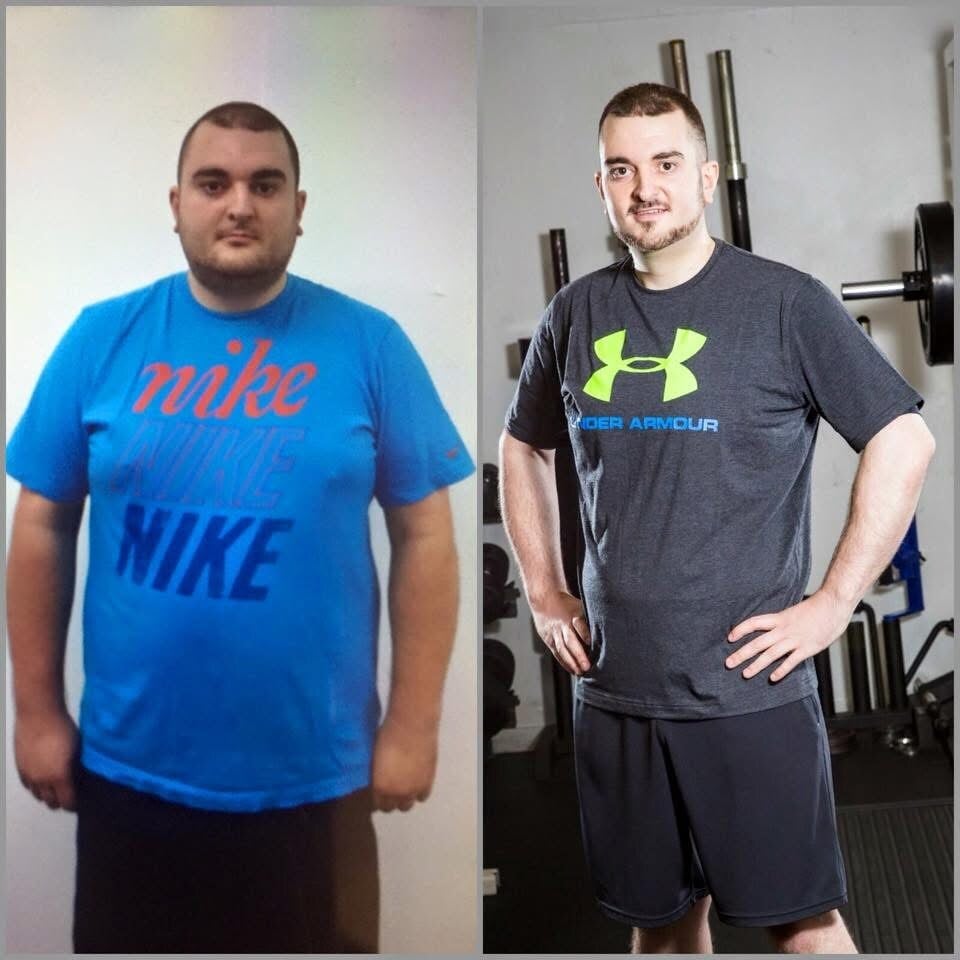 man showing weight loss