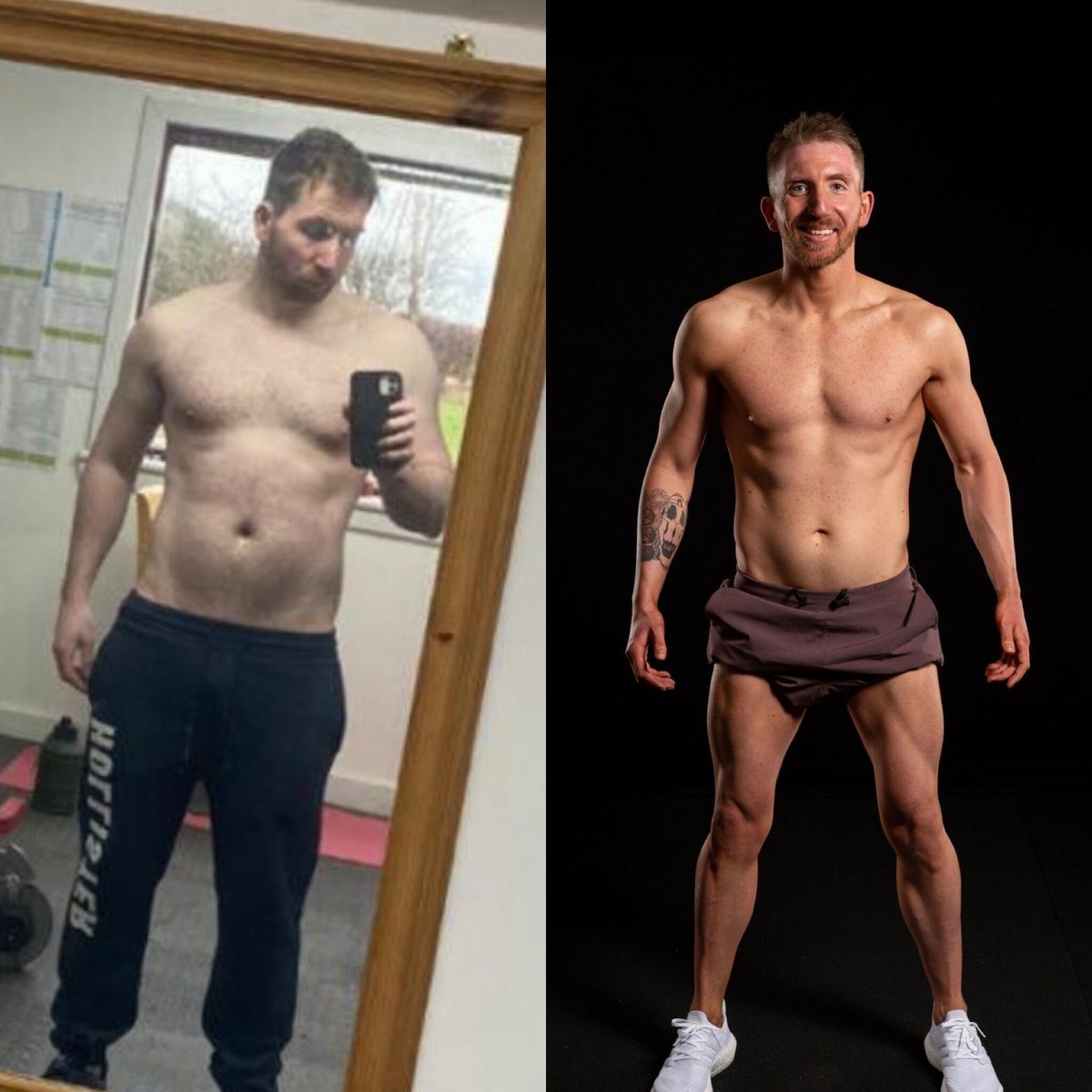 man showing body transformation