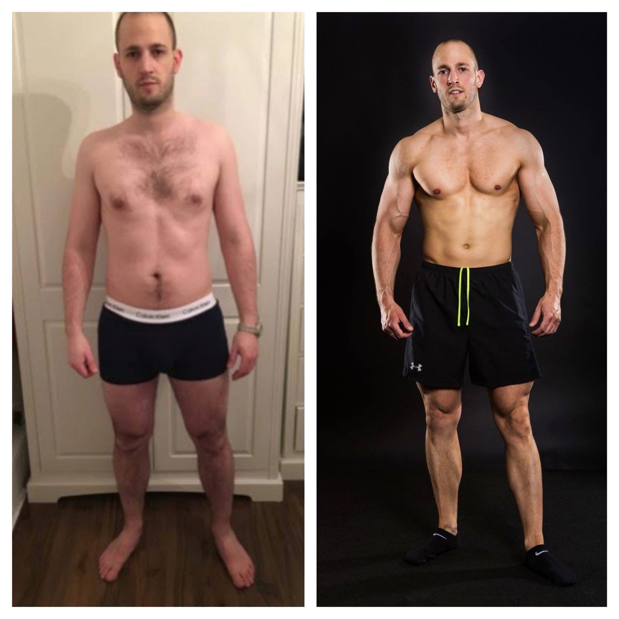man showing muscle gain