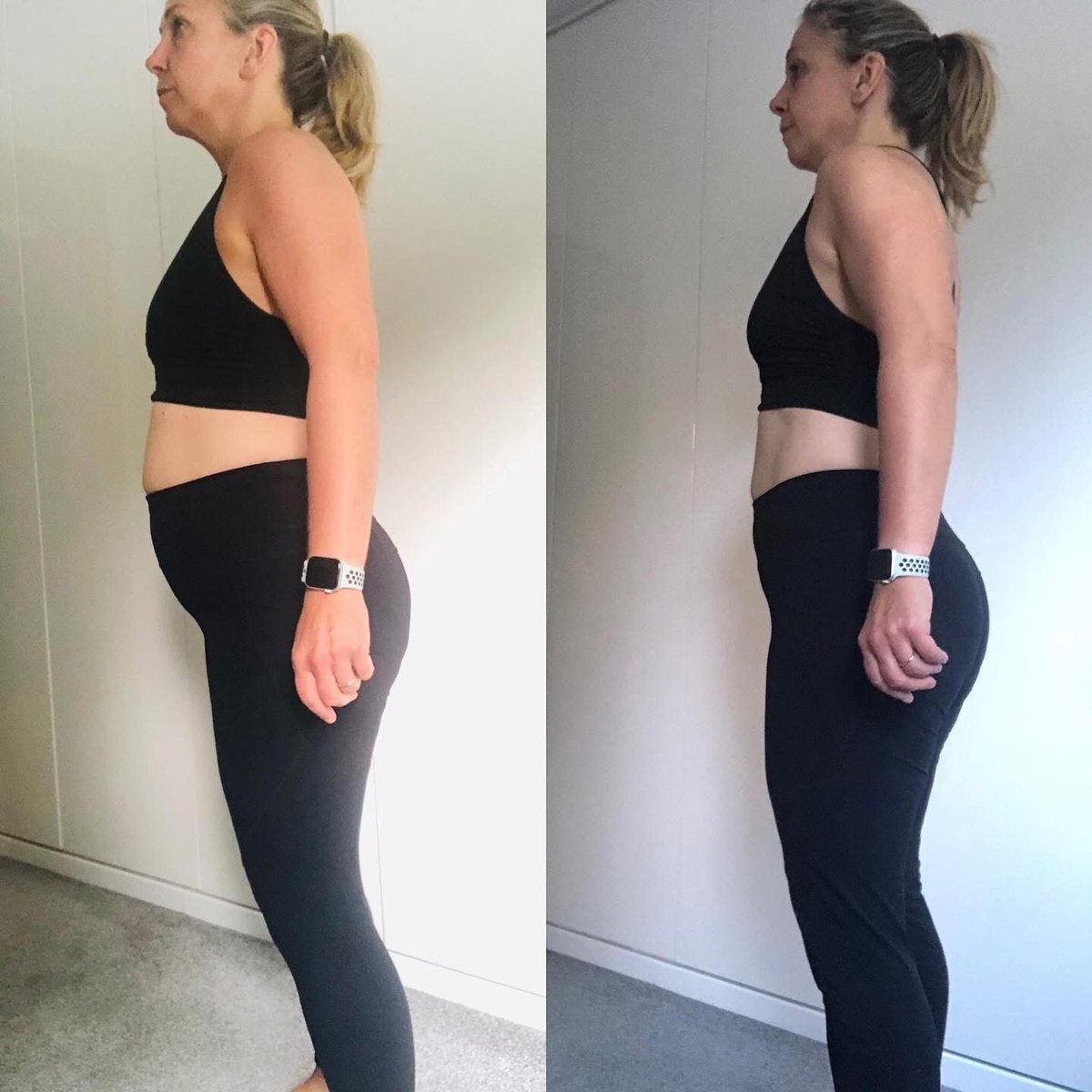 woman showing fat loss